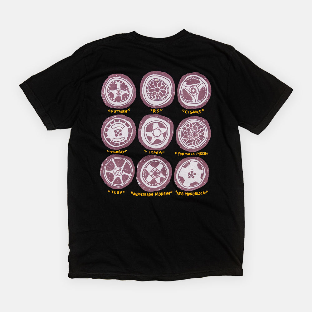 WHEEL ARCHIVE TEE - BLACK