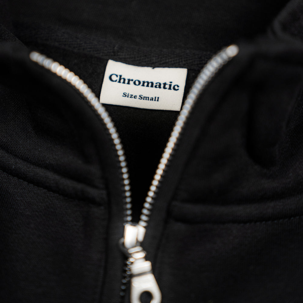 "WORLDWIDE GARAGE CLUB" Quarter Zip - Black